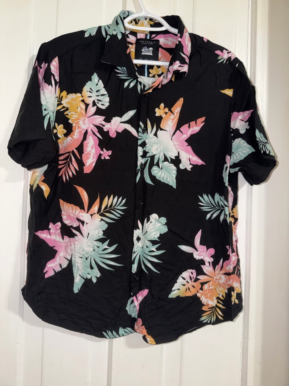 Cactus man Ricky Singh size large L‎ Hawaiian top Floral Button-Up Shirt